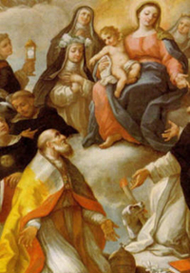 Virgen Mara con Nio Jess, Santos Dominicos y San Sixto II, Papa y Mrtir (Baslica de San Sixto, Roma)